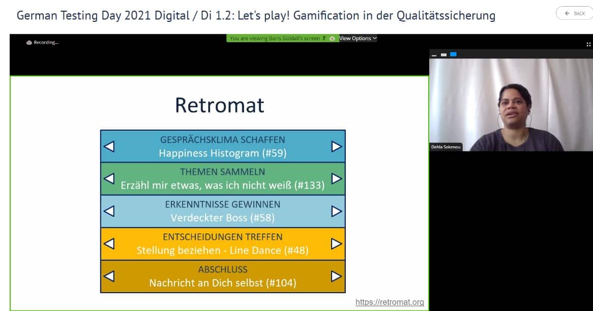 Starkes Engagement von SN CQM in der Testing-Community - Retromat