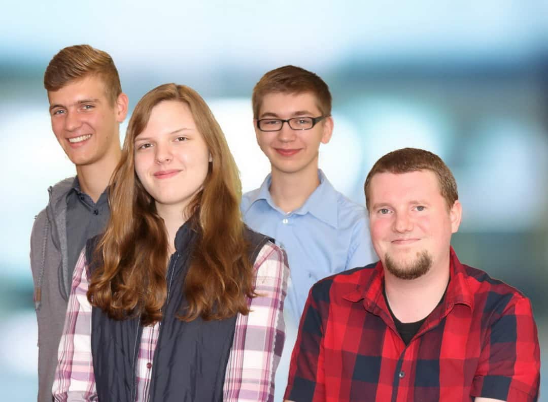 Niklas Pawolka, Dorena Hüster, Alexander Grigat und Marius Spork